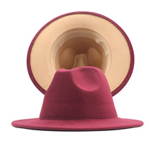 Cargar imagen en el visor de la galería, Sombrero Fedora de ala ancha plana de fieltro de lana Jazz Goth Top Vintage Boda
