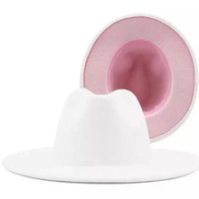 Cargar imagen en el visor de la galería, Sombrero Fedora de ala ancha plana de fieltro de lana Jazz Goth Top Vintage Boda
