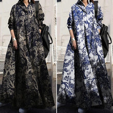 Lade das Bild in den Galerie-Viewer, Stylish Vintage Long Sleeve Loose Sundress Casual Long Maxi Dress Kaftan 12 Colors/Prints Available
