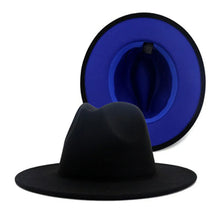 Cargar imagen en el visor de la galería, Sombrero Fedora de ala ancha plana de fieltro de lana Jazz Goth Top Vintage Boda
