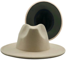 Cargar imagen en el visor de la galería, Sombrero Fedora de ala ancha plana de fieltro de lana Jazz Goth Top Vintage Boda
