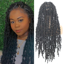 Carregar imagem no visualizador da galeria, Peruca Trançada Sintética de Renda Total Butterfly Distressed Locs Lace Frontal Crochet Braids 100% Feita à Mão
