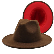 Cargar imagen en el visor de la galería, Sombrero Fedora de ala ancha plana de fieltro de lana Jazz Goth Top Vintage Boda
