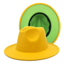 Cargar imagen en el visor de la galería, Sombrero Fedora de ala ancha plana de fieltro de lana Jazz Goth Top Vintage Boda
