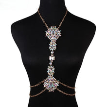 Load image into Gallery viewer, Exquisite Luxury Gemstone Bling Crystal Rhinestone Flower Fashion Necklace Belly/Body Chain 7 Colors Available
