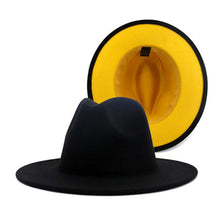 Cargar imagen en el visor de la galería, Sombrero Fedora de ala ancha plana de fieltro de lana Jazz Goth Top Vintage Boda
