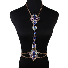 Load image into Gallery viewer, Exquisite Luxury Gemstone Bling Crystal Rhinestone Flower Fashion Necklace Belly/Body Chain 7 Colors Available
