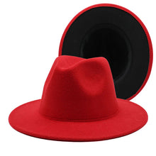 Cargar imagen en el visor de la galería, Sombrero Fedora de ala ancha plana de fieltro de lana Jazz Goth Top Vintage Boda
