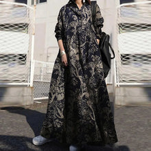 Lade das Bild in den Galerie-Viewer, Stylish Vintage Long Sleeve Loose Sundress Casual Long Maxi Dress Kaftan 12 Colors/Prints Available
