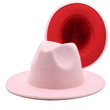 Cargar imagen en el visor de la galería, Sombrero Fedora de ala ancha plana de fieltro de lana Jazz Goth Top Vintage Boda
