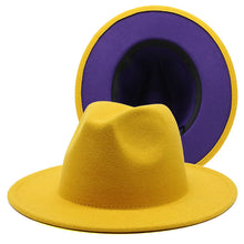 Cargar imagen en el visor de la galería, Sombrero Fedora de ala ancha plana de fieltro de lana Jazz Goth Top Vintage Boda
