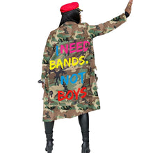 Carregar imagem no visualizador da galeria, Jaqueta Trench Camuflada com Estampa de Letras Estilo Longo Streetwear
