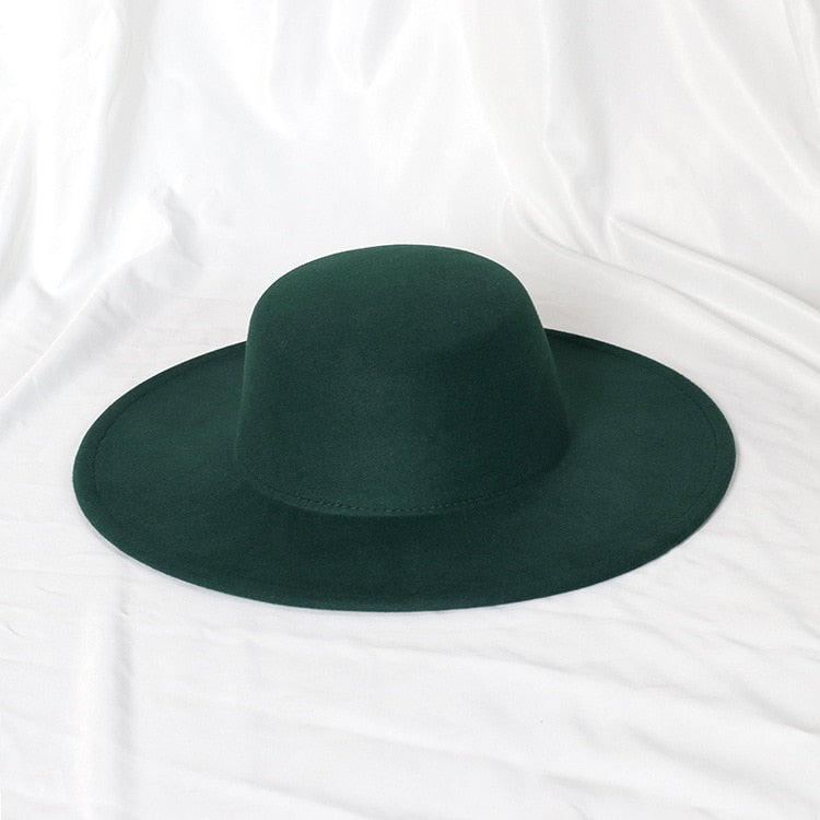 9,5 cm Chapeau Fedora Jazz à bord plat, dessus plat, côtés plats Couleurs unies Unisexe