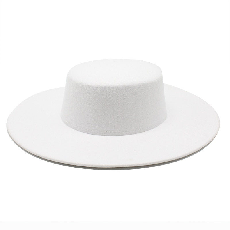 Chapéu Fedora de lã de inverno Derby de casamento Jazz de aba larga grande de 10CM