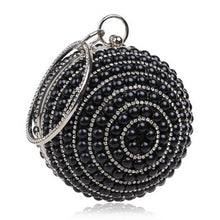 Lade das Bild in den Galerie-Viewer, Ball Diamond Tassel Party Metal Crystal Clutch Evening  Wedding Bag Bridal Shoulder Handbag Wristlet
