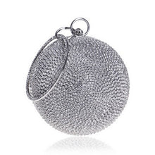 Lade das Bild in den Galerie-Viewer, Ball Diamond Tassel Party Metal Crystal Clutch Evening  Wedding Bag Bridal Shoulder Handbag Wristlet
