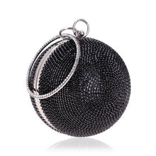 Lade das Bild in den Galerie-Viewer, Ball Diamond Tassel Party Metal Crystal Clutch Evening  Wedding Bag Bridal Shoulder Handbag Wristlet
