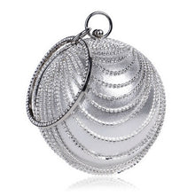 Lade das Bild in den Galerie-Viewer, Ball Diamond Tassel Party Metal Crystal Clutch Evening  Wedding Bag Bridal Shoulder Handbag Wristlet
