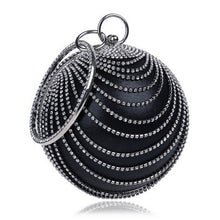 Lade das Bild in den Galerie-Viewer, Ball Diamond Tassel Party Metal Crystal Clutch Evening  Wedding Bag Bridal Shoulder Handbag Wristlet
