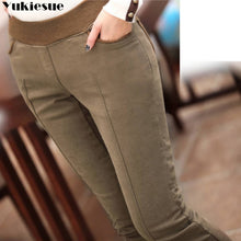 Cargar imagen en el visor de la galería, Plus Size S-4XL Pencil Pants High Waist Skinny Thick Velvet Warm Winter Leggings Jeggings Trousers
