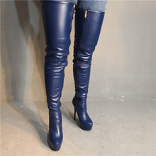 Cargar imagen en el visor de la galería, Platform Over The Knee Long Boots Shoes Thin Stiletto High Heel Zipper Sexy Booties Runway European Sizes Up To 47
