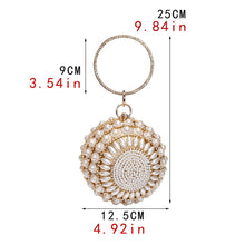 Lade das Bild in den Galerie-Viewer, Ball Diamond Tassel Party Metal Crystal Clutch Evening  Wedding Bag Bridal Shoulder Handbag Wristlet
