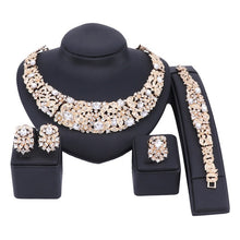 Cargar imagen en el visor de la galería, Bohemian Crystal Bridal Set Gold Silver Various Colors Rhinestone Diamante Necklace Wedding
